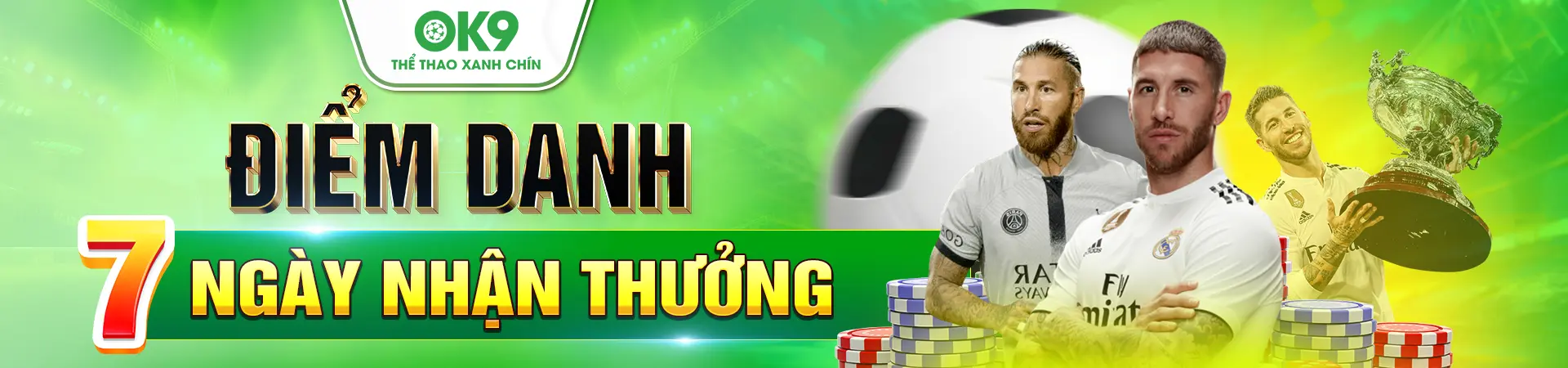 OK9 thể thao xanh chín, điểm danh để nhận hồng bao mỗi ngày